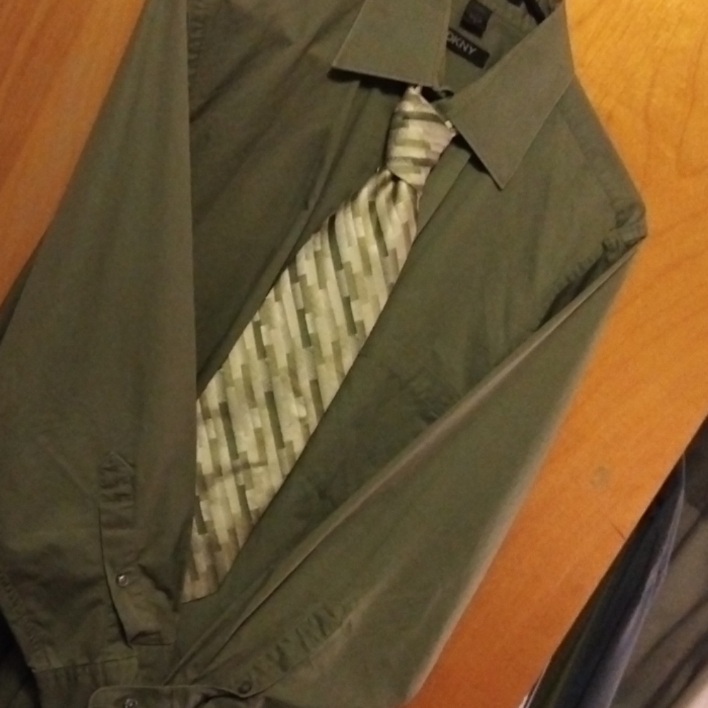 Button-down dress shirt and tie